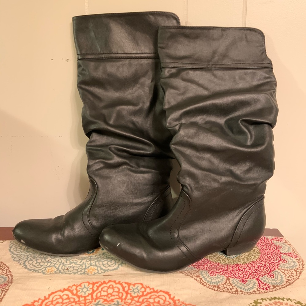 Black Leather Boots Size 9